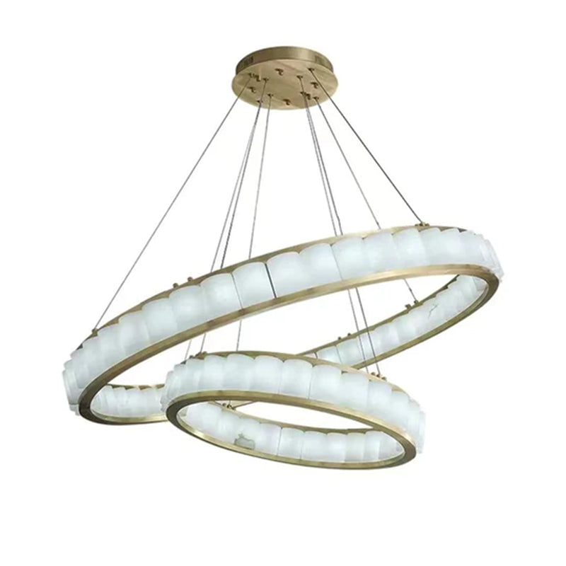 Joyfuzzy Gina Alabaster Circle Round Pendent Light, Galaxy Pendant Light