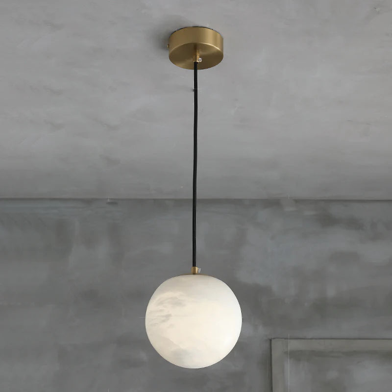Joyfuzzy Hansa Alabaster Ball Pendant Light, Island Mini Pendant Light