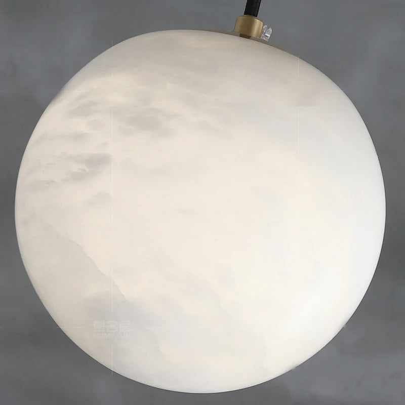 Joyfuzzy Hansa Alabaster Ball Pendant Light, Island Mini Pendant Light