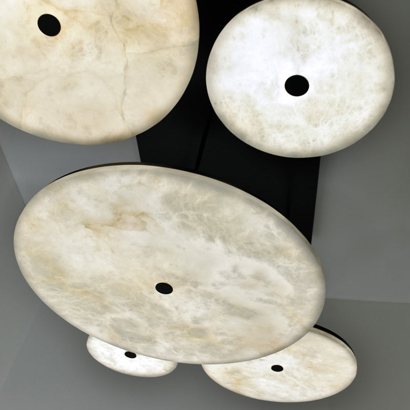 Joyfuzzy Hazel Contemporary Alabaster Pendant Light for Living and Dining Spaces
