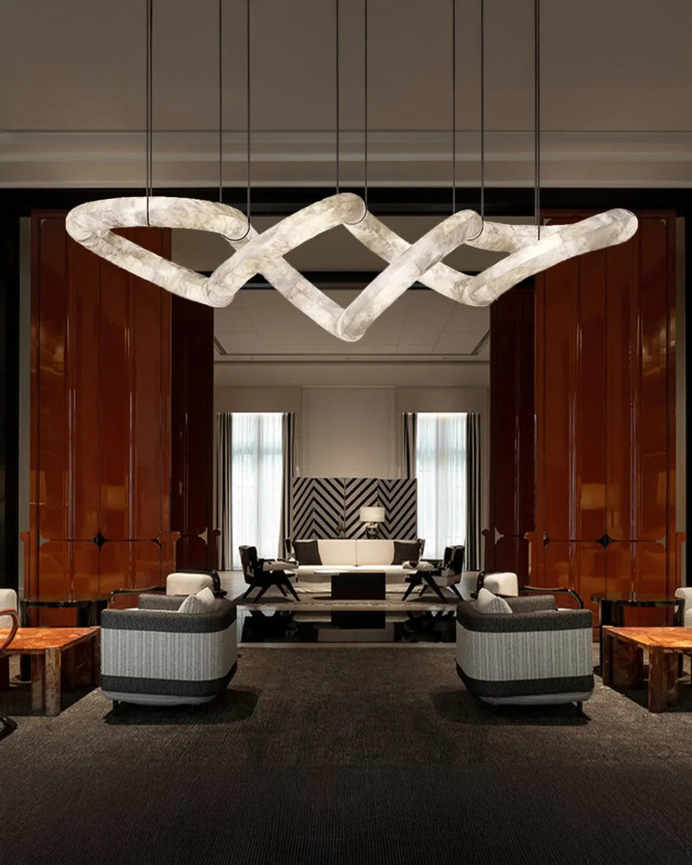 Joyfuzzy Infinity Massive Alabaster Chandelier