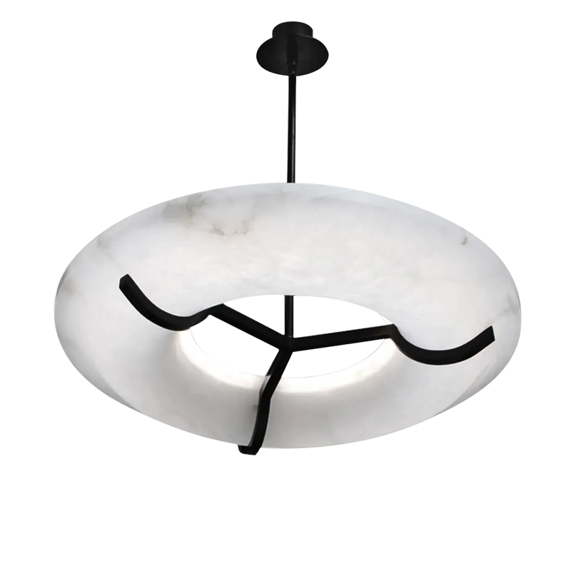 Joyfuzzy Isla Round Alabaster Dining Room Chandelier, Modern Lamp