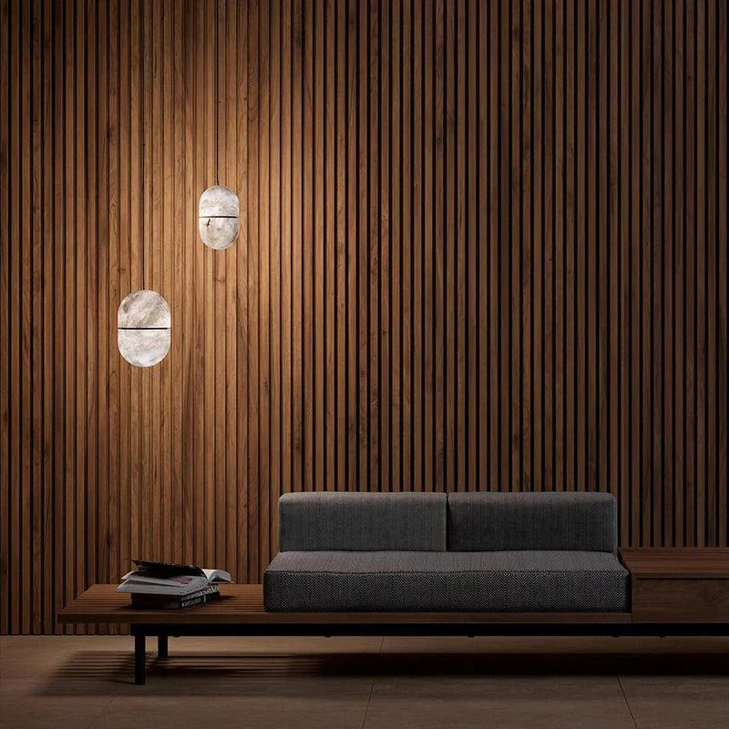 Joyfuzzy Jett Alabaster Oval Pendant Light, Living Room Pendant Lamp