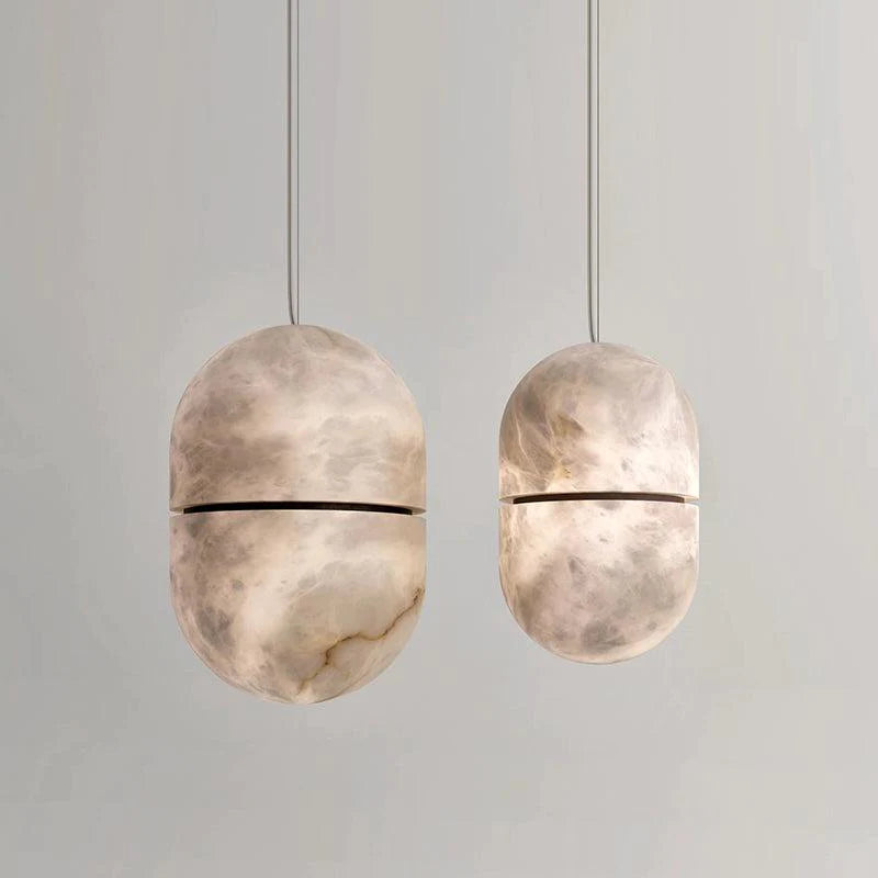 Joyfuzzy Jett Alabaster Oval Pendant Light, Living Room Pendant Lamp