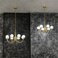 Joyfuzzy Modern Luxury Alabaster Chandelier, Pendant Brass Chandelier