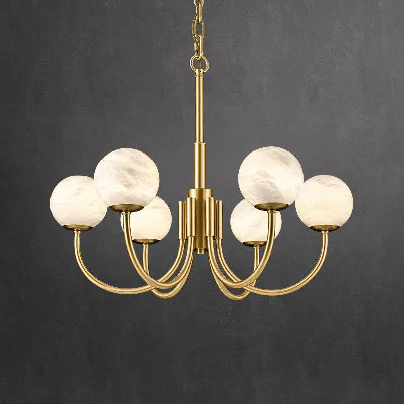Joyfuzzy Modern Luxury Alabaster Chandelier, Pendant Brass Chandelier