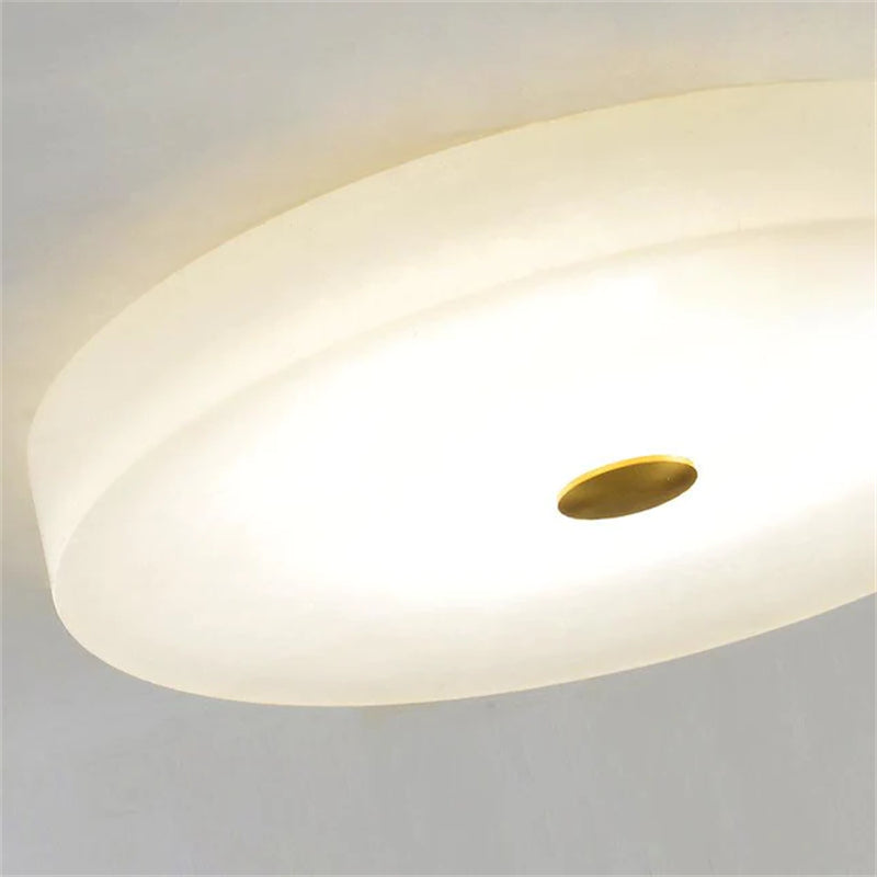 Joyfuzzy Modern Round Alabaster Flush Mounted chandelier
