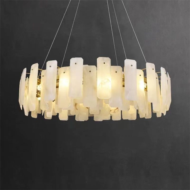 Joyfuzzy Moira Alabaster Round Chandelier