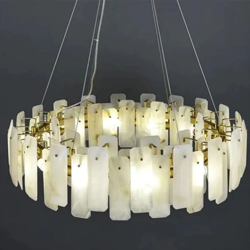 Joyfuzzy Moira Alabaster Round Chandelier
