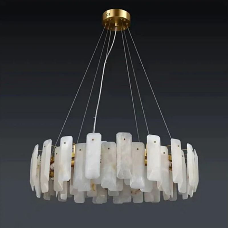 Joyfuzzy Moira Alabaster Round Chandelier