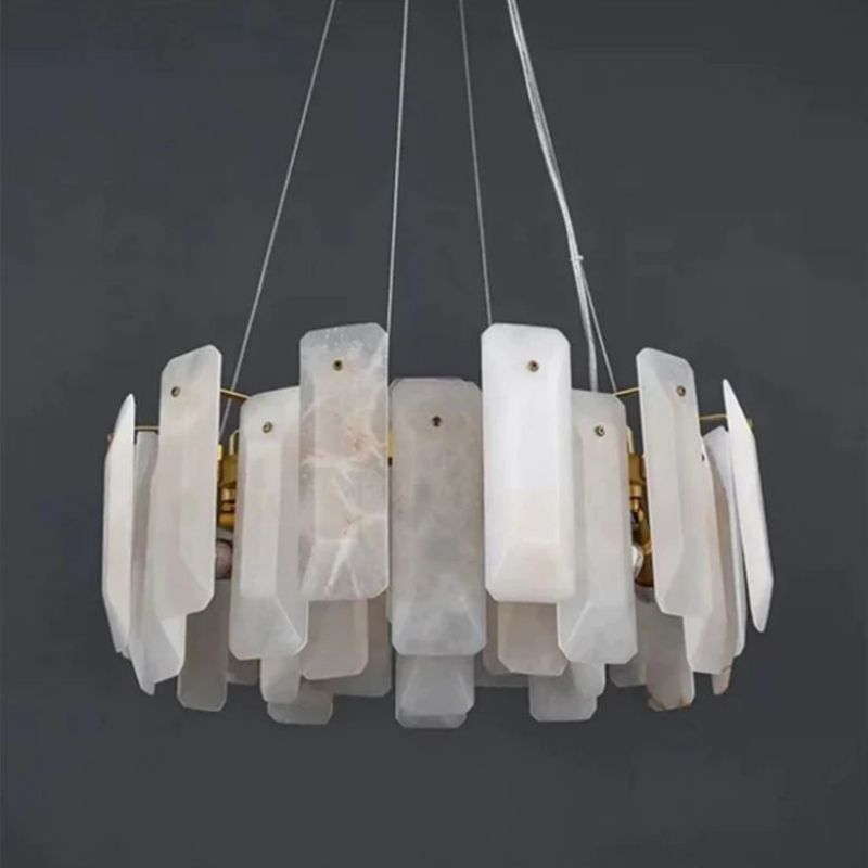 Joyfuzzy Moira Alabaster Round Chandelier