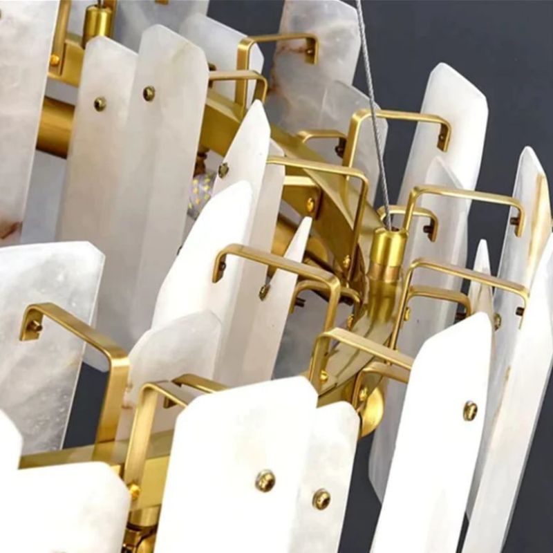 Joyfuzzy Moira Alabaster Round Chandelier