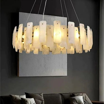Joyfuzzy Moira Alabaster Round Chandelier