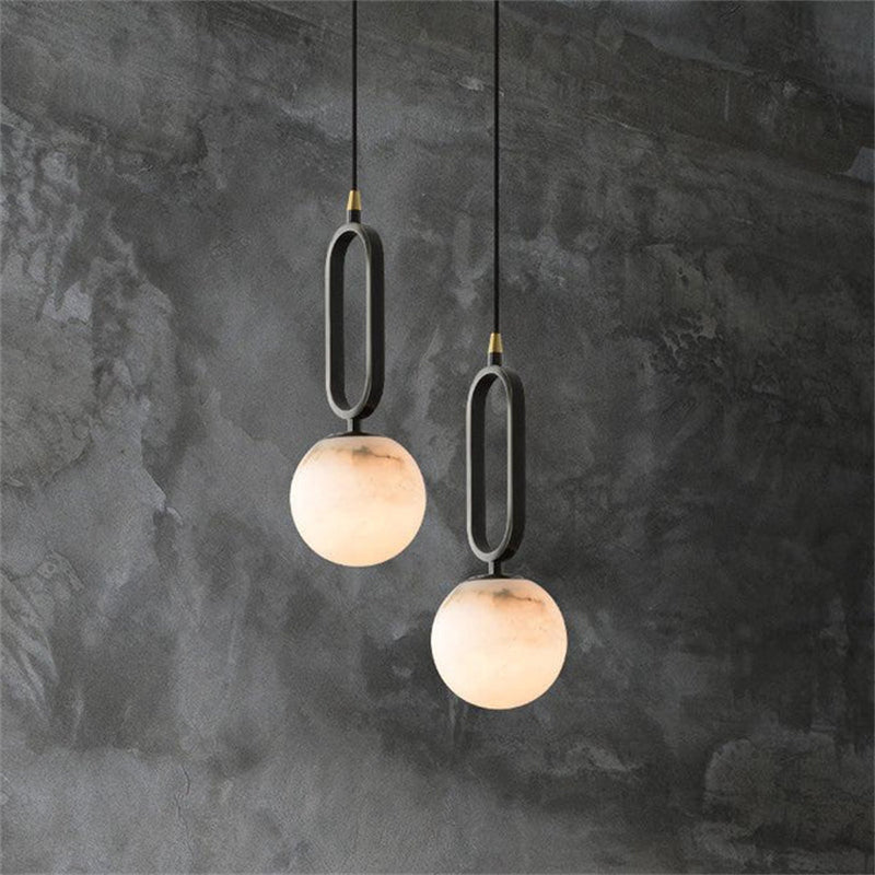 Joyfuzzy Phoenix Alabaster Sphere Pendant Light, Modern Pendant Lighting