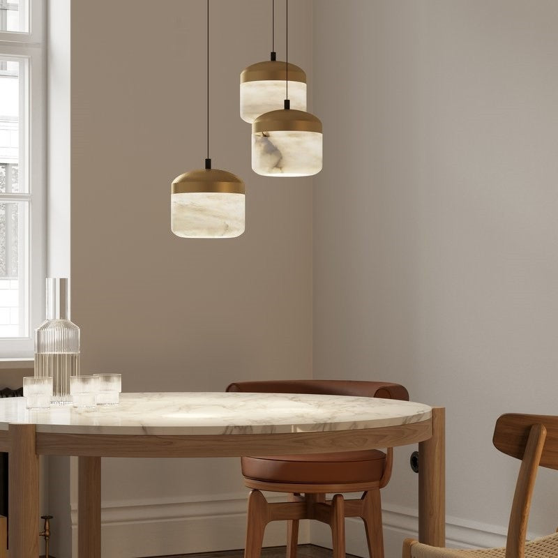 Joyfuzzy Queena Modern Alabaster Pendant, Kitchen Island Pendant Light