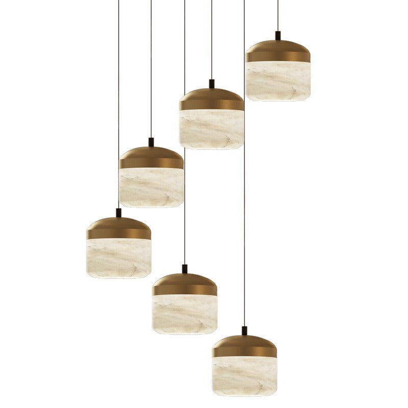 Joyfuzzy Queena Modern Alabaster Pendant, Kitchen Island Pendant Light