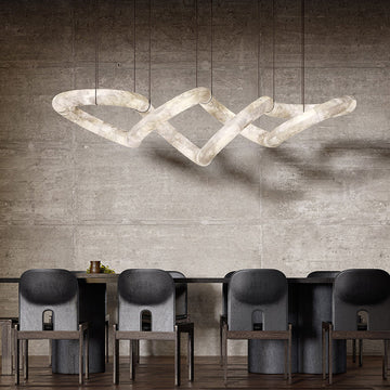 Joyfuzzy Scarlett Designer Alabaster Pendant Light, Modern Luxury Inspired Chandelier