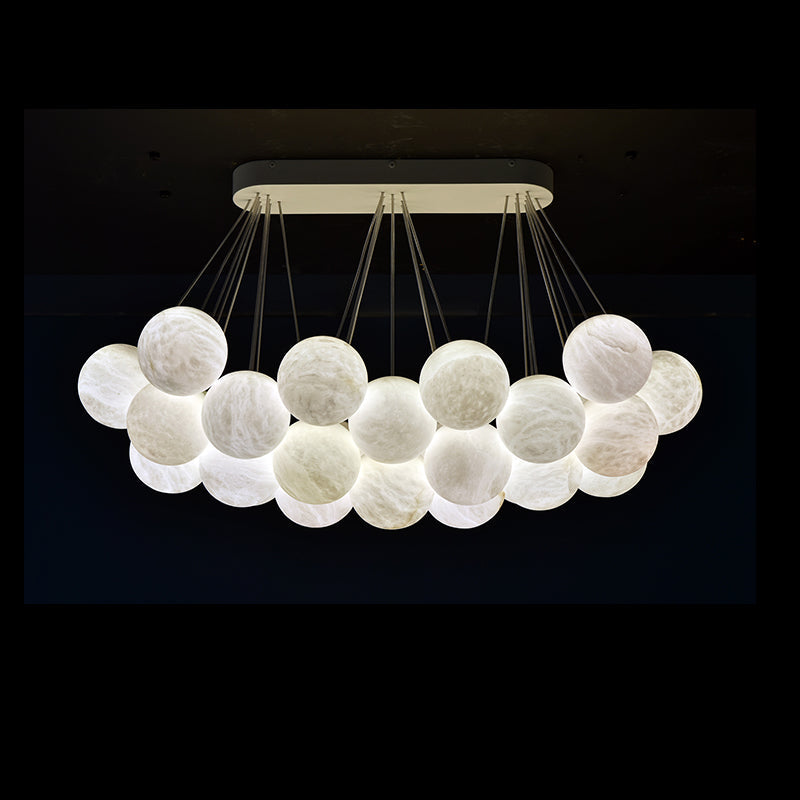 Joyfuzzy Setlla 27-Alabaster Ball Chandelier, Luxury Model Lighting