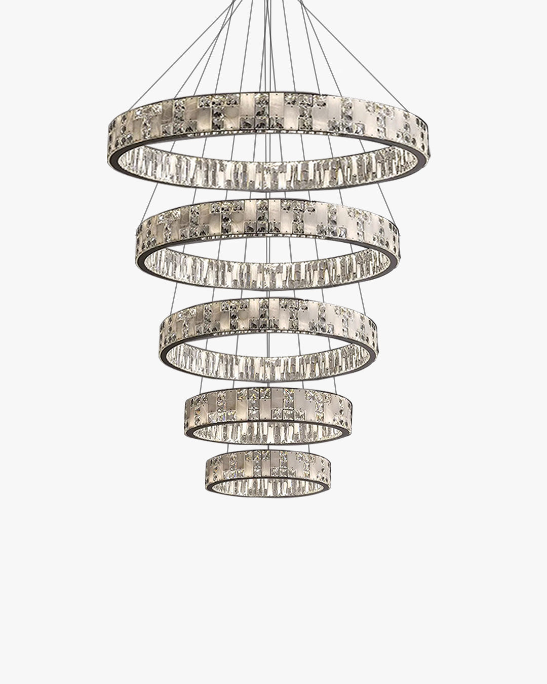 Joyfuzzy Tiered Round Crystal Alabaster Chandelier