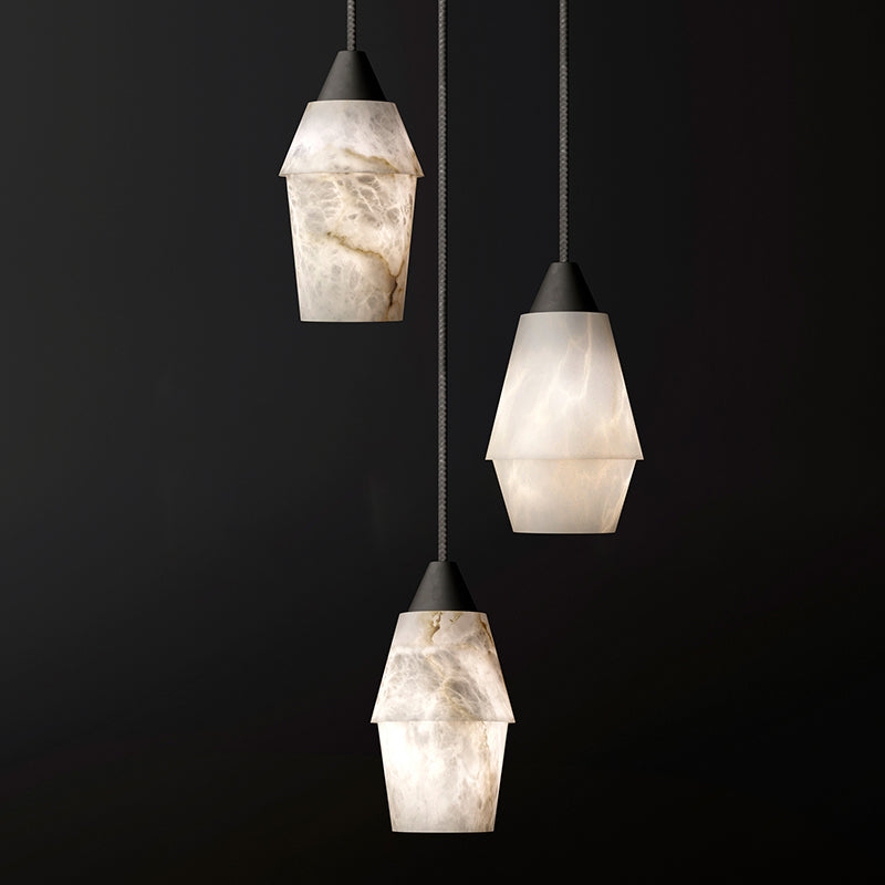 Joyfuzzy Tobey Alabaster Pendant Lighting, Interior Hanging Chandelier