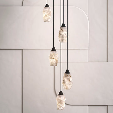 Joyfuzzy Tobey Alabaster Pendant Lighting, Interior Hanging Chandelier