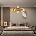 Mid Century Modern Sputnik 12 Light Gold Alabaster Globe Chandelier - Joyfuzzy