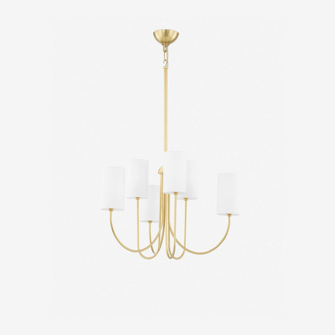 Midford Aged Brass Linen Shade Chandelier 8-Light