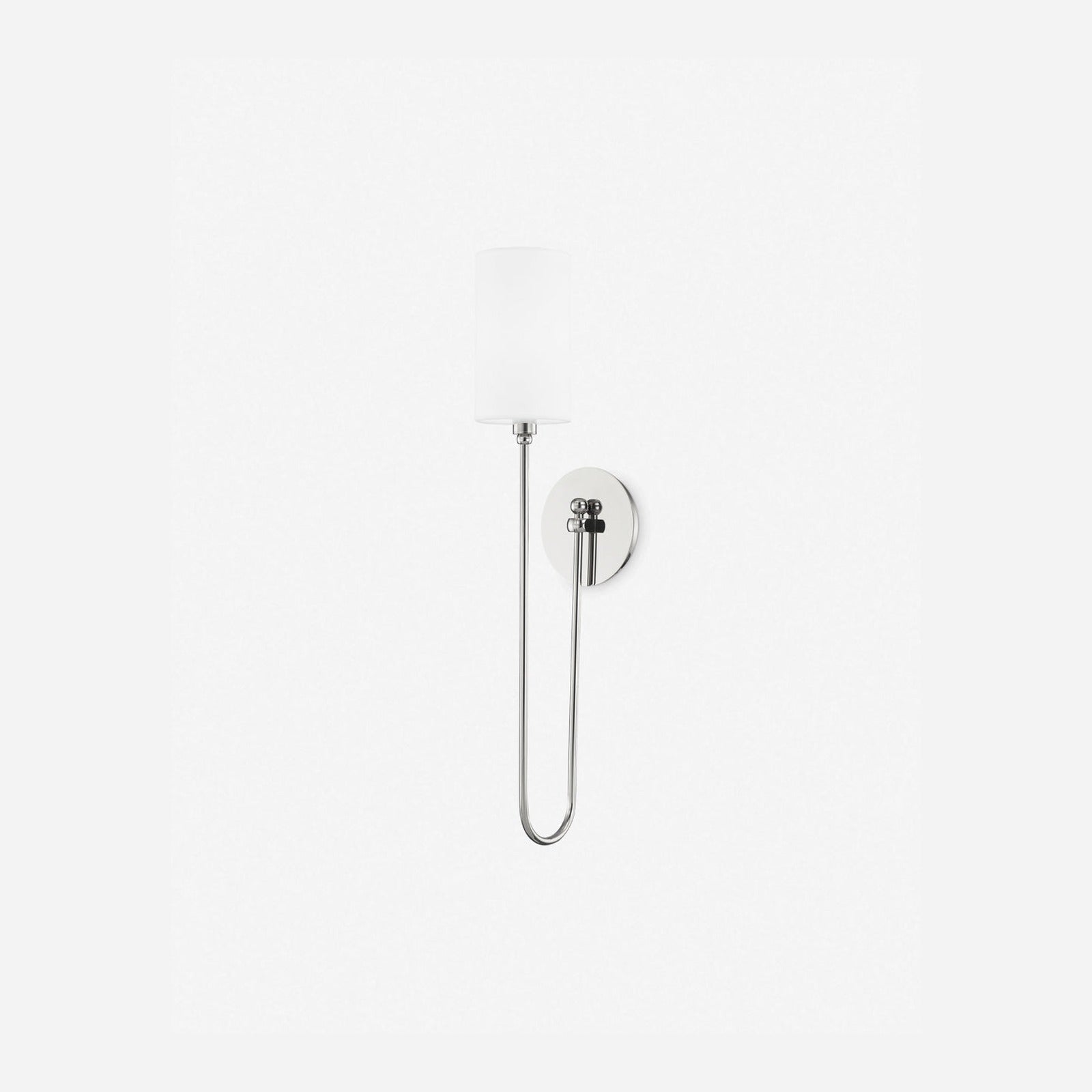 Midford Aged Brass White Linen Wall Sconce