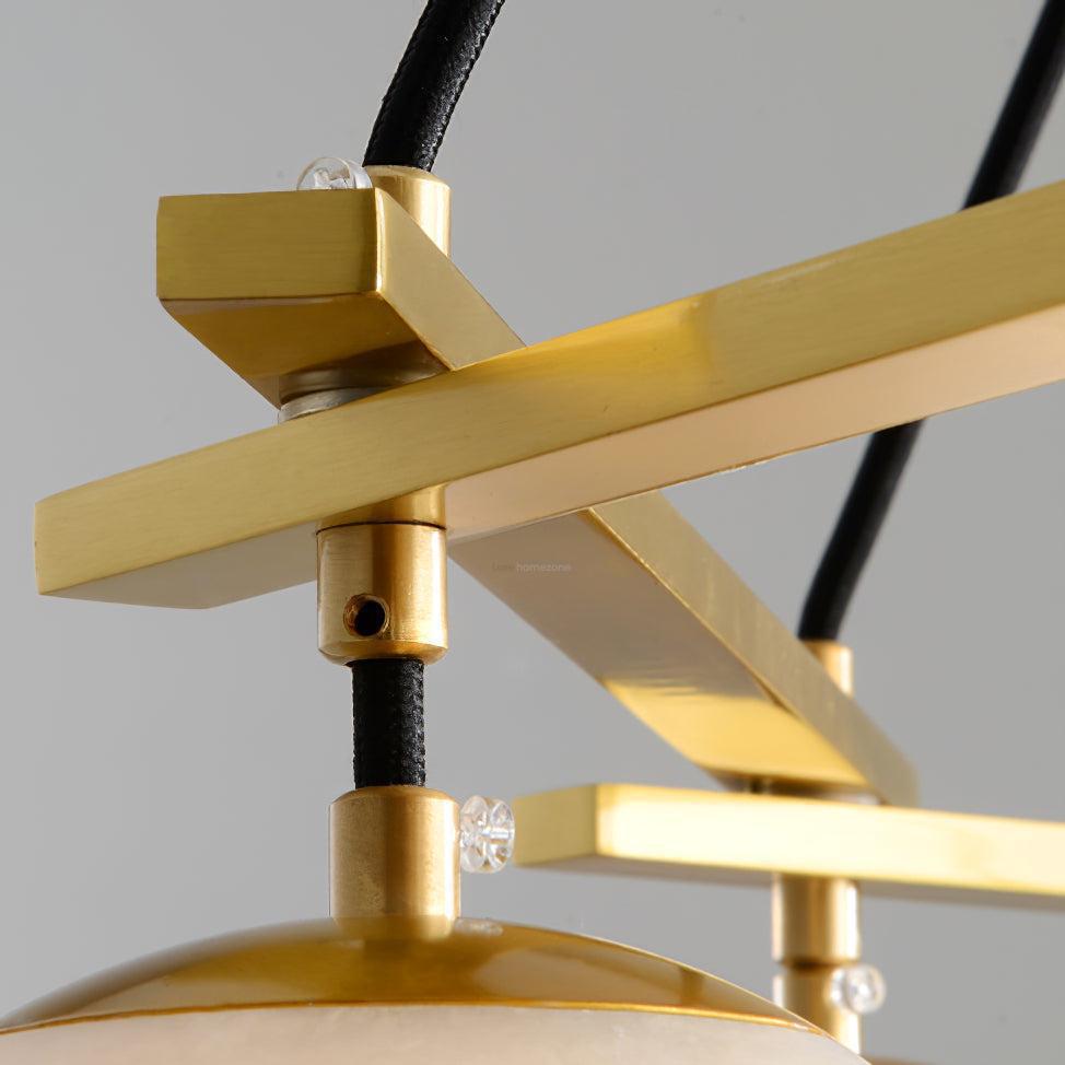 Miira Alabaster Chandelier with 3/6/8 heads - 3 heads 21.6" x H 59"/ Dia 55cm x H 150cmBrass & White AlabasterJoyfuzzy