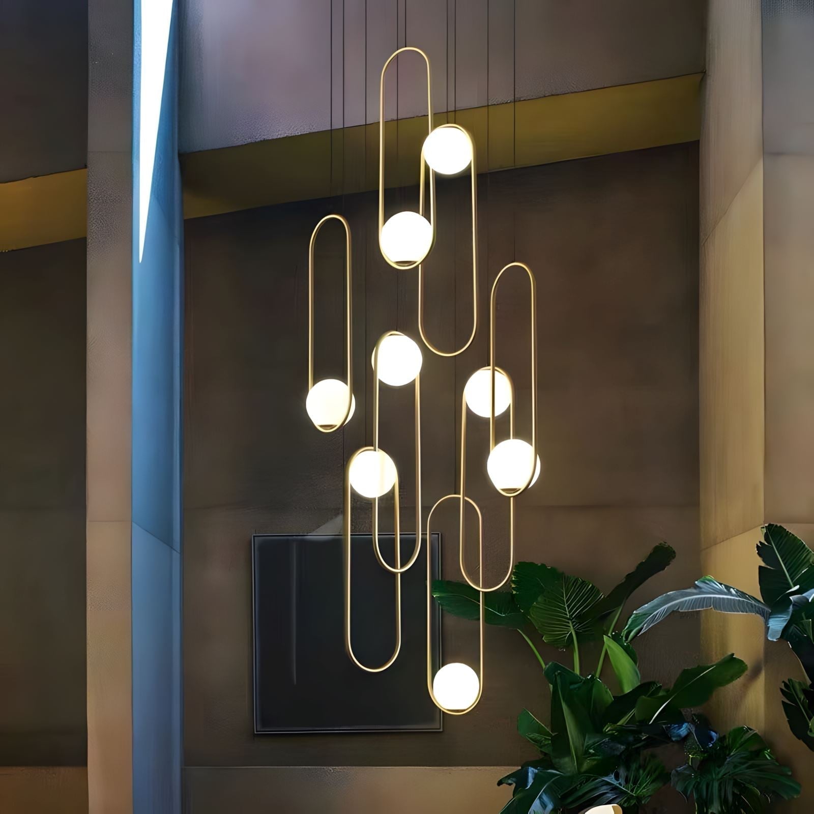 Mila Chandelier - Round - 5 Lights ( ∅ 19.6"× H 98.5" )BlackJoyfuzzy