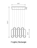 Mila Chandelier - Rectangle - 5 Lights ( L 27.5