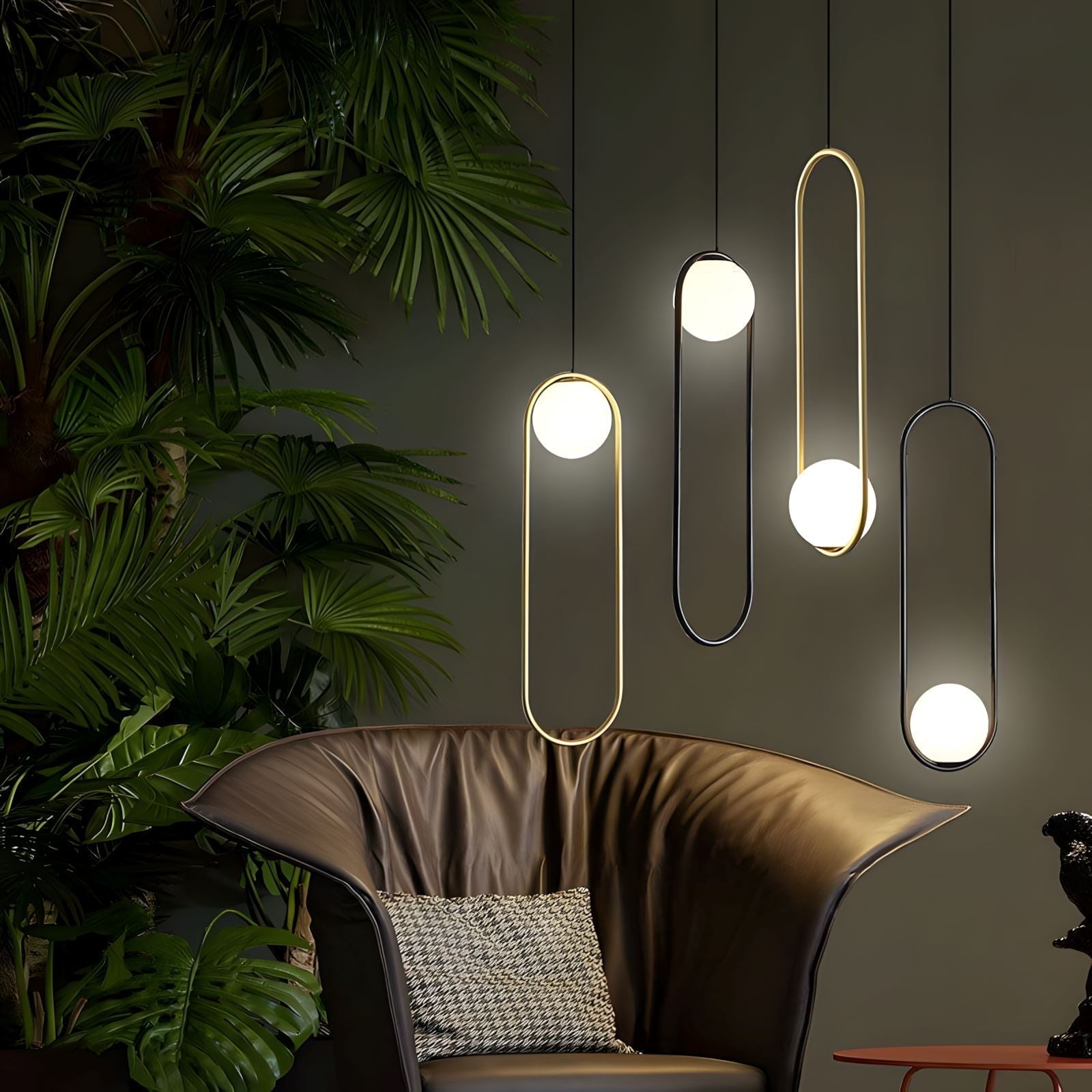 Mila Chandelier - Round - 5 Lights ( ∅ 19.6"× H 98.5" )GoldJoyfuzzy