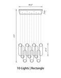 Mila Chandelier - Rectangle - 10 Lights ( L 45.2