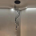 Minimalism Foyer Staircase Chandelier Ceiling Pendant Lighting Fixture For Living Room Entryway In Gold/ Black Finish - Joyfuzzy