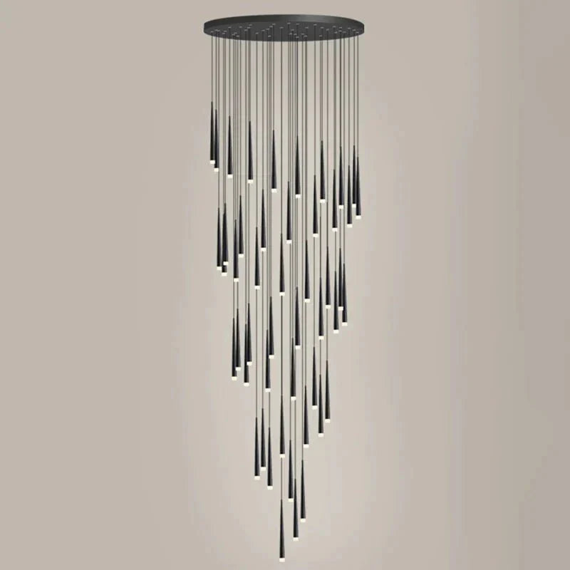 Minimalism Foyer Staircase Chandelier Ceiling Pendant Lighting Fixture For Living Room Entryway In Gold/ Black Finish - Joyfuzzy