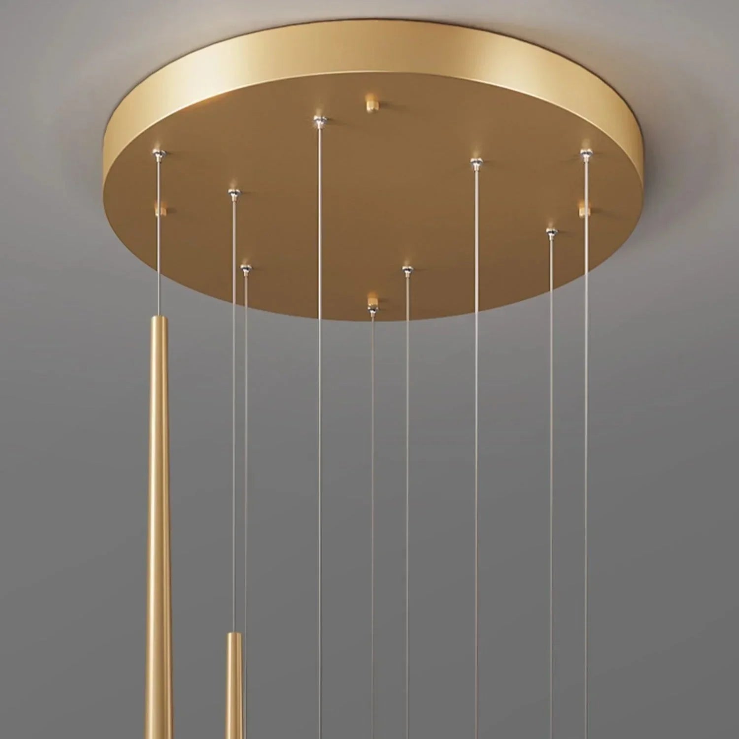 Minimalism Foyer Staircase Chandelier Ceiling Pendant Lighting Fixture For Living Room Entryway In Gold/ Black Finish - Joyfuzzy