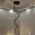 Minimalism Foyer Staircase Chandelier Ceiling Pendant Lighting Fixture For Living Room Entryway In Gold/ Black Finish - Joyfuzzy