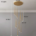Minimalism Foyer Staircase Chandelier Ceiling Pendant Lighting Fixture For Living Room Entryway In Gold/ Black Finish - Joyfuzzy