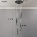 Minimalism Foyer Staircase Chandelier Ceiling Pendant Lighting Fixture For Living Room Entryway In Gold/ Black Finish - Joyfuzzy