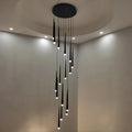 Minimalism Foyer Staircase Chandelier Ceiling Pendant Lighting Fixture For Living Room Entryway In Gold/ Black Finish - Joyfuzzy