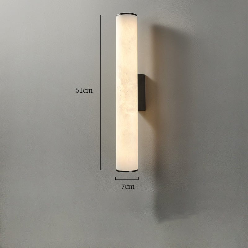 Modern Alabaster Bathroom Sconce - SmallBlackJoyfuzzy