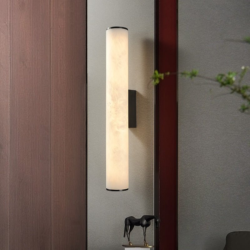 Modern Alabaster Bathroom Sconce - LargeBlackJoyfuzzy