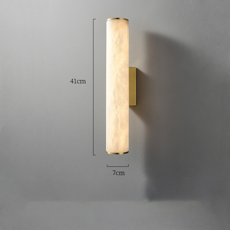 Modern Alabaster Bathroom Sconce - LargeBlackJoyfuzzy