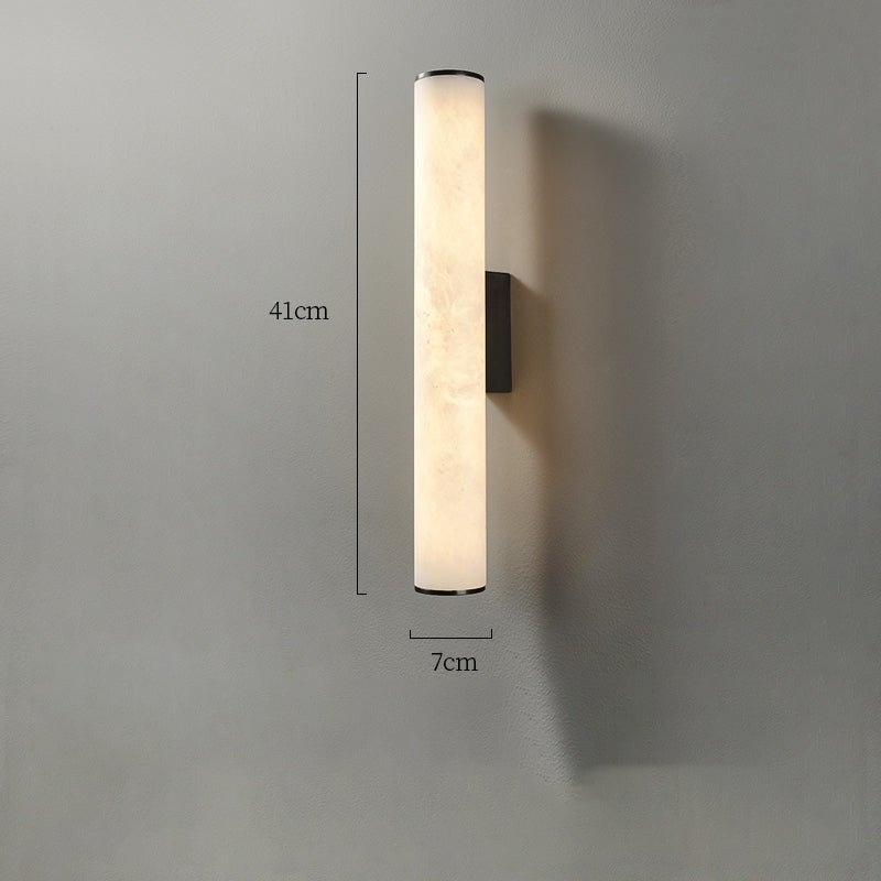 Modern Alabaster Bathroom Sconce - SmallBlackJoyfuzzy