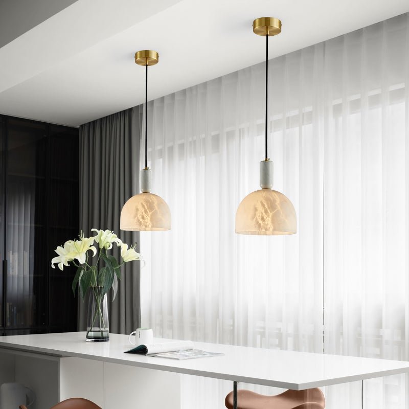 Modern Alabaster Bedside Pendant Light, Bedroom Pendant Lamp - SmallJoyfuzzy