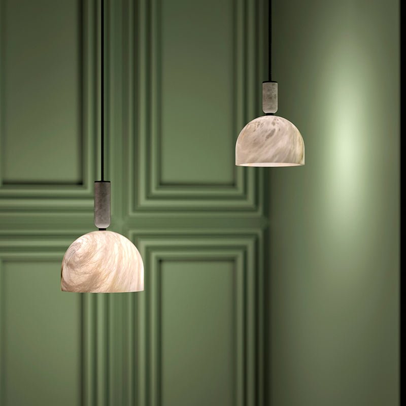 Modern Alabaster Bedside Pendant Light, Bedroom Pendant Lamp - LargeJoyfuzzy
