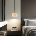 Modern Alabaster Bedside Pendant Light, Bedroom Pendant Lamp - SmallJoyfuzzy