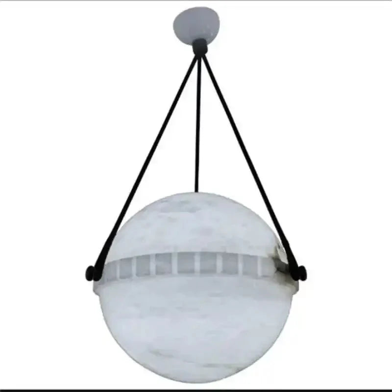 Modern Alabaster Globe Pendant Light - Joyfuzzy
