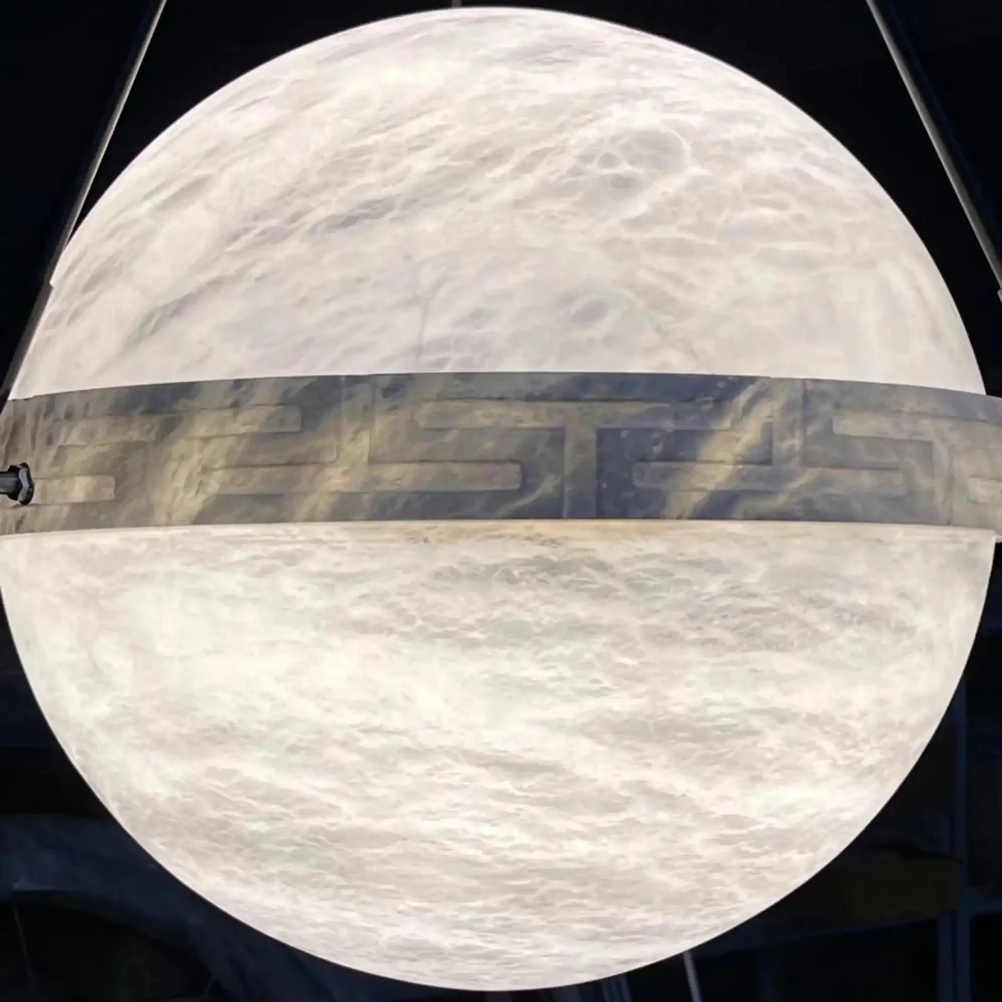 Modern Alabaster Globe Pendant Light