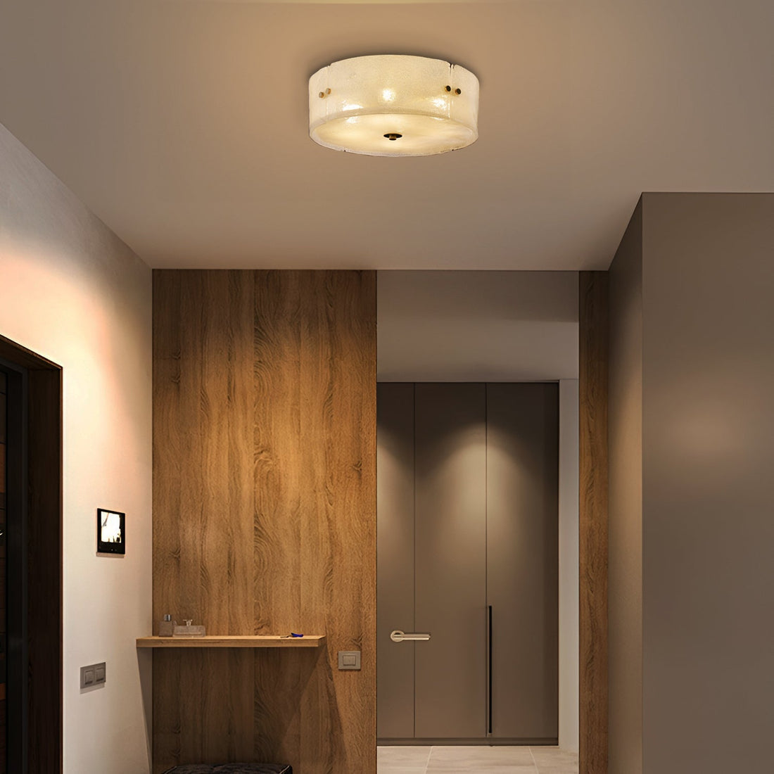 Modern Antique Brass Textured Glass Ceiling Light - D41cm * H21cm / D16.1" * H8.3"CopperJoyfuzzy